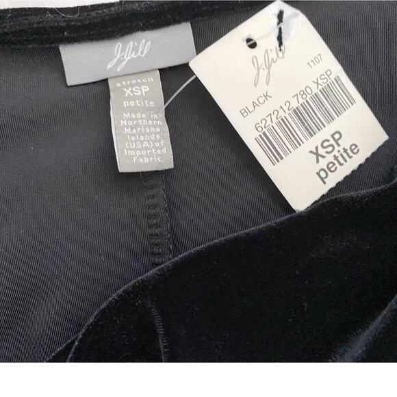 J. Jill Petites Elegant Black‎ Velvet Cowl Neck Drape Sheath dress - XSP NWT - Picture 9 of 9